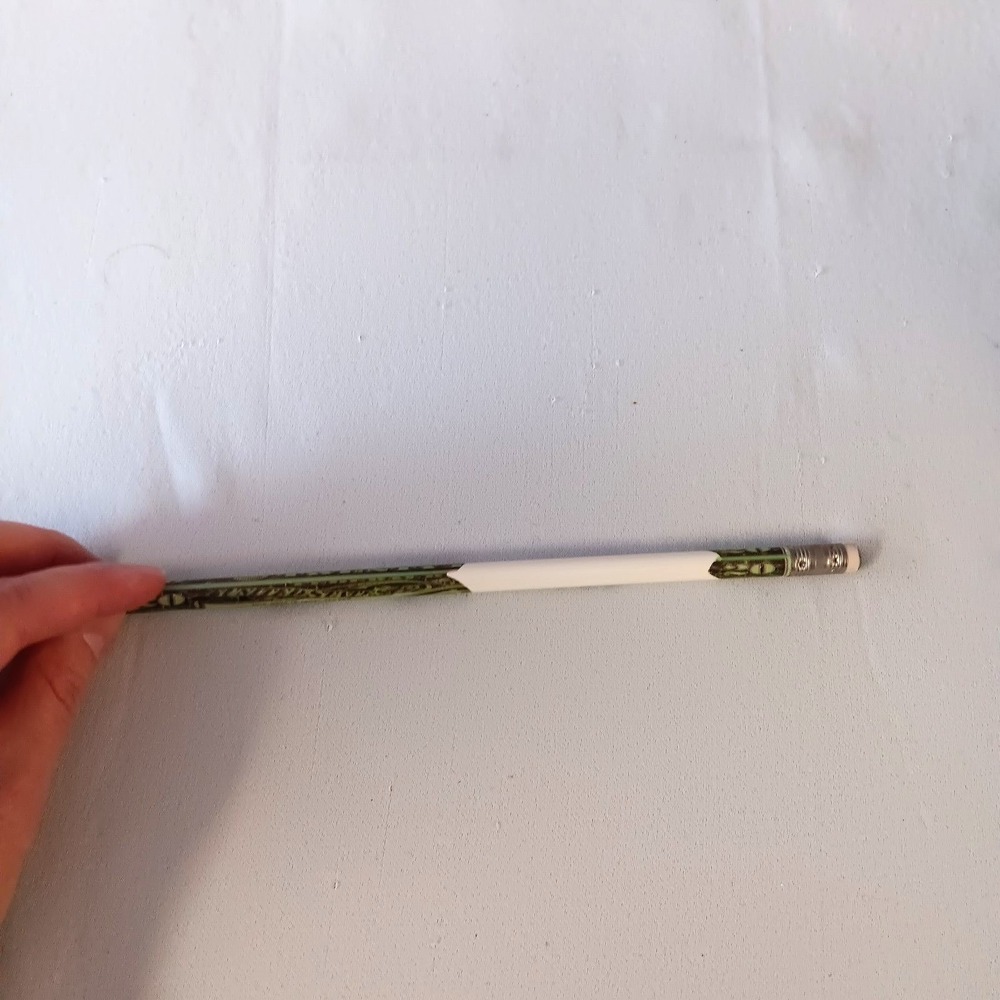 Vtg LaSalle Bank Wood Pencil $20 Bill Money Art Chicago Banking Collectible - Picture 6 of 9